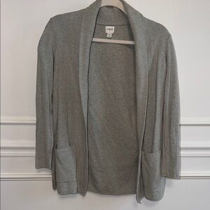 J. Crew Open-Front Shawl Collar Cardigan — Light Gray